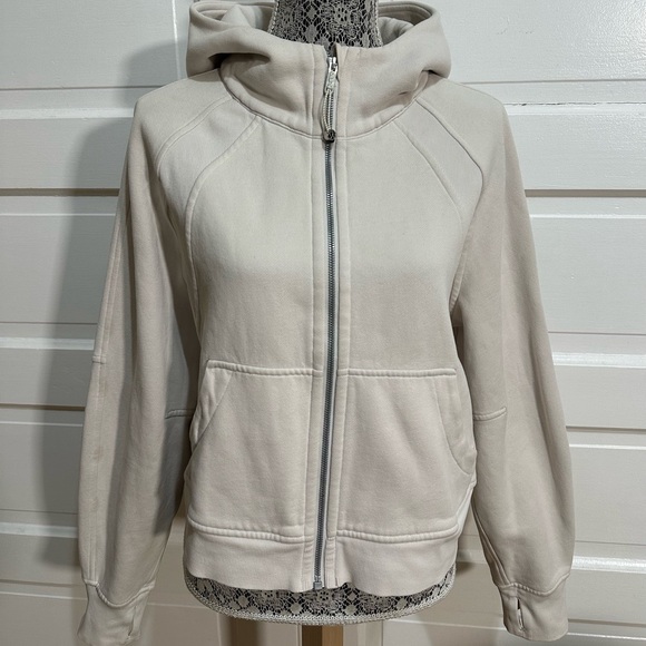 SOLD Lululemon Scuba Oversized Full Zip Size M/L White Opal Bone $138 - Picture 1 of 6